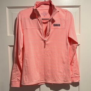 Vineyard Vines Women's Coral Striped Sweatshirt